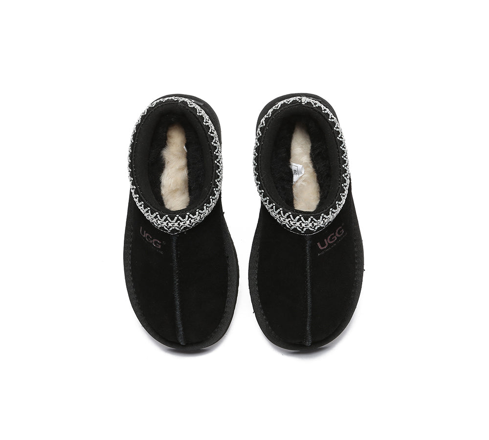 UGG Slippers - AUSTRALIAN SHEPHERD® UGG Kids Sheepskin Wool Ankle Tazzy Slippers Hippie