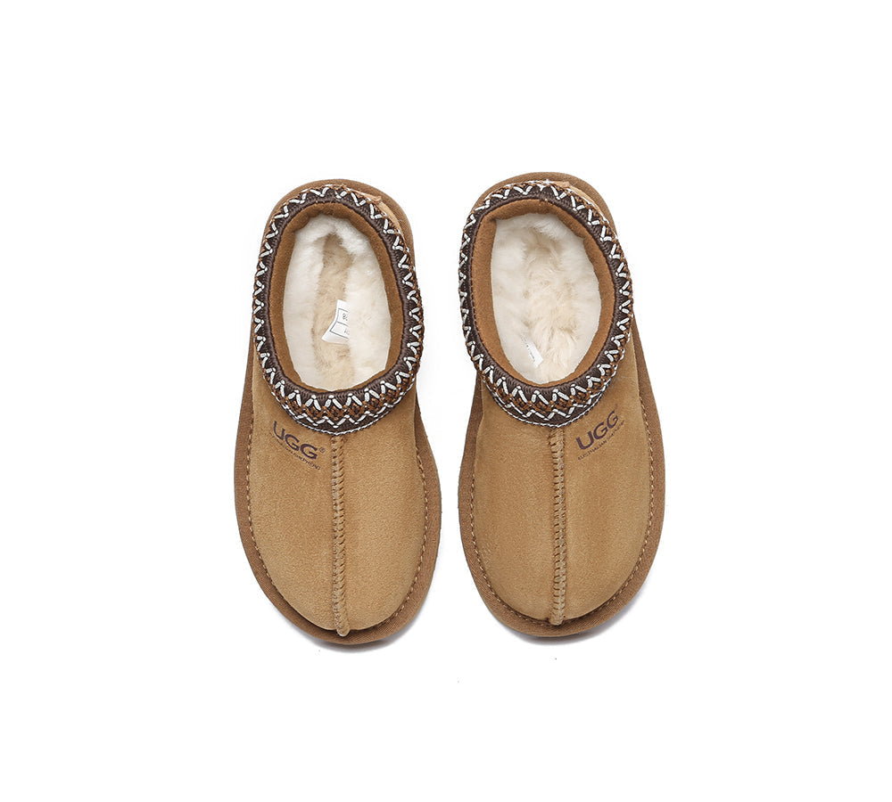 UGG Slippers - AUSTRALIAN SHEPHERD® UGG Kids Sheepskin Wool Ankle Tazzy Slippers Hippie
