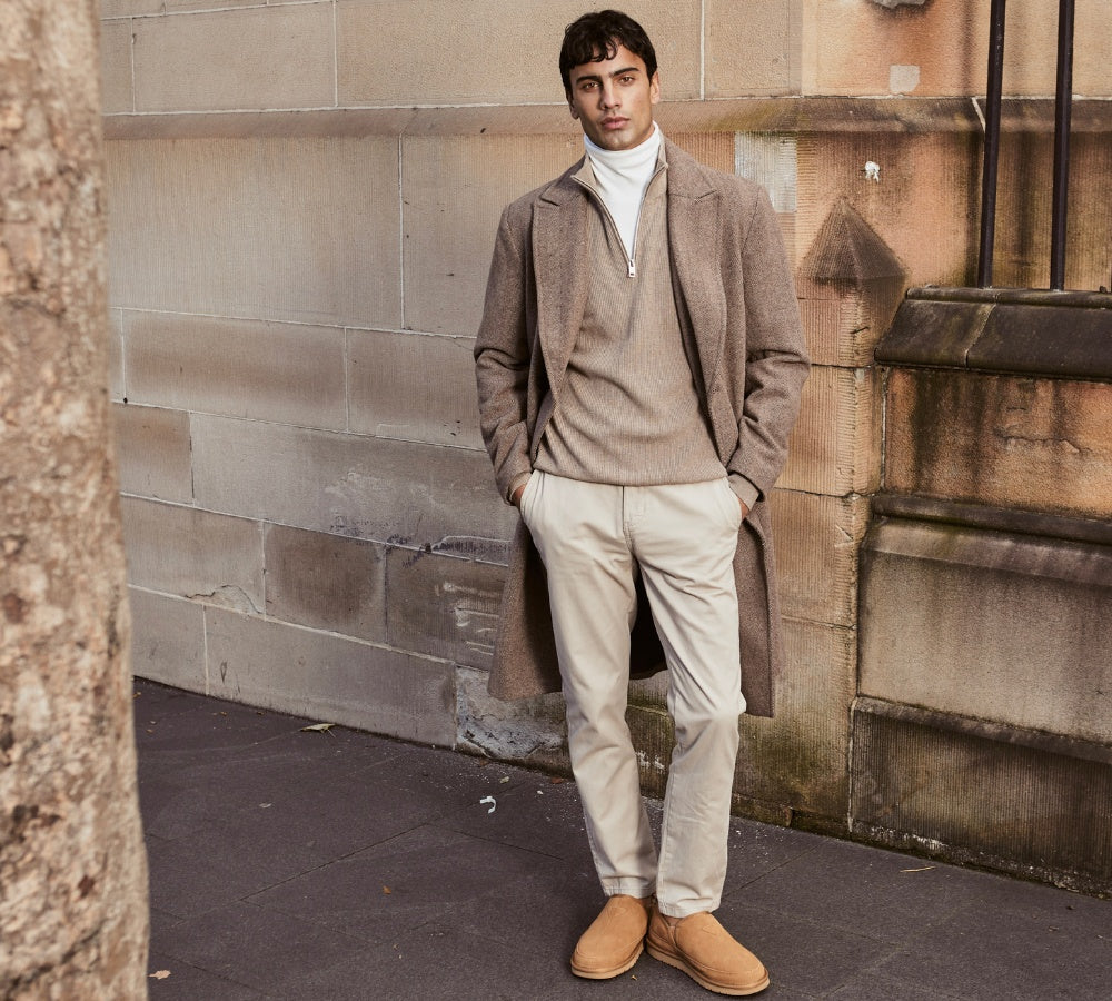 UGG Slippers - AUSTRALIAN SHEPHERDยฎ UGG Men Sheepskin Wool Slippers Porter