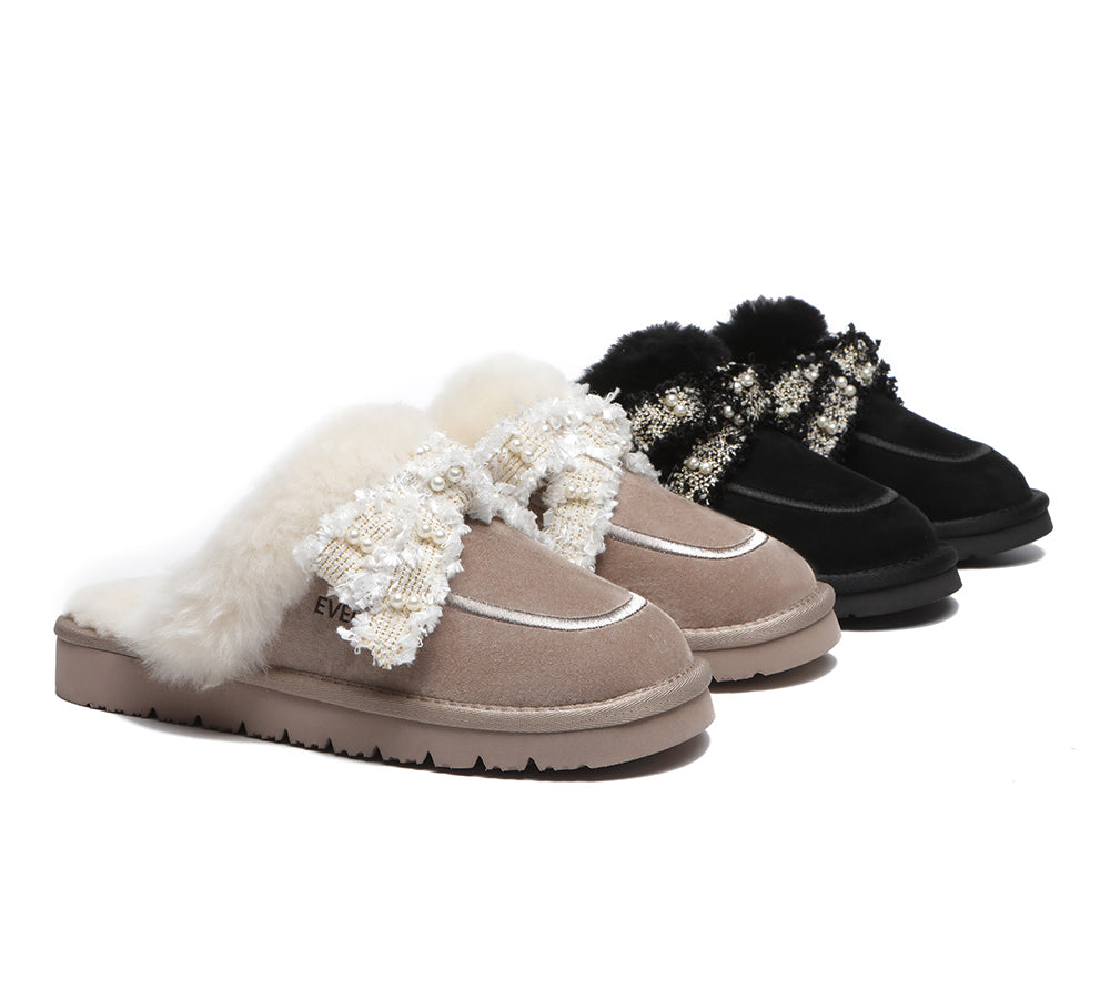 UGG Slippers - Premium Sheepskin Bow Slipper Women Barbra