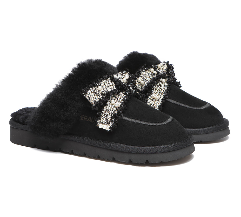 UGG Slippers - Premium Sheepskin Bow Slipper Women Barbra