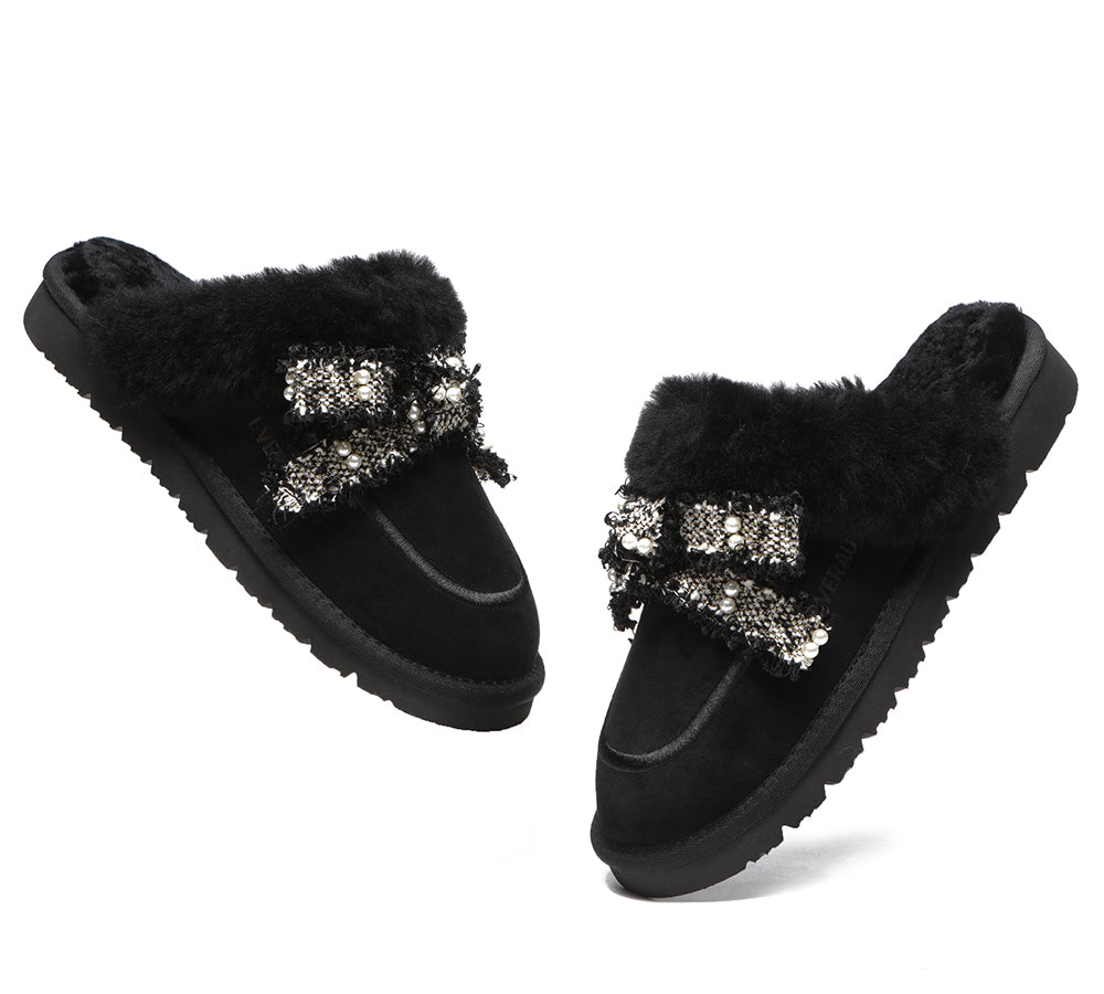 UGG Slippers - Premium Sheepskin Bow Slipper Women Barbra