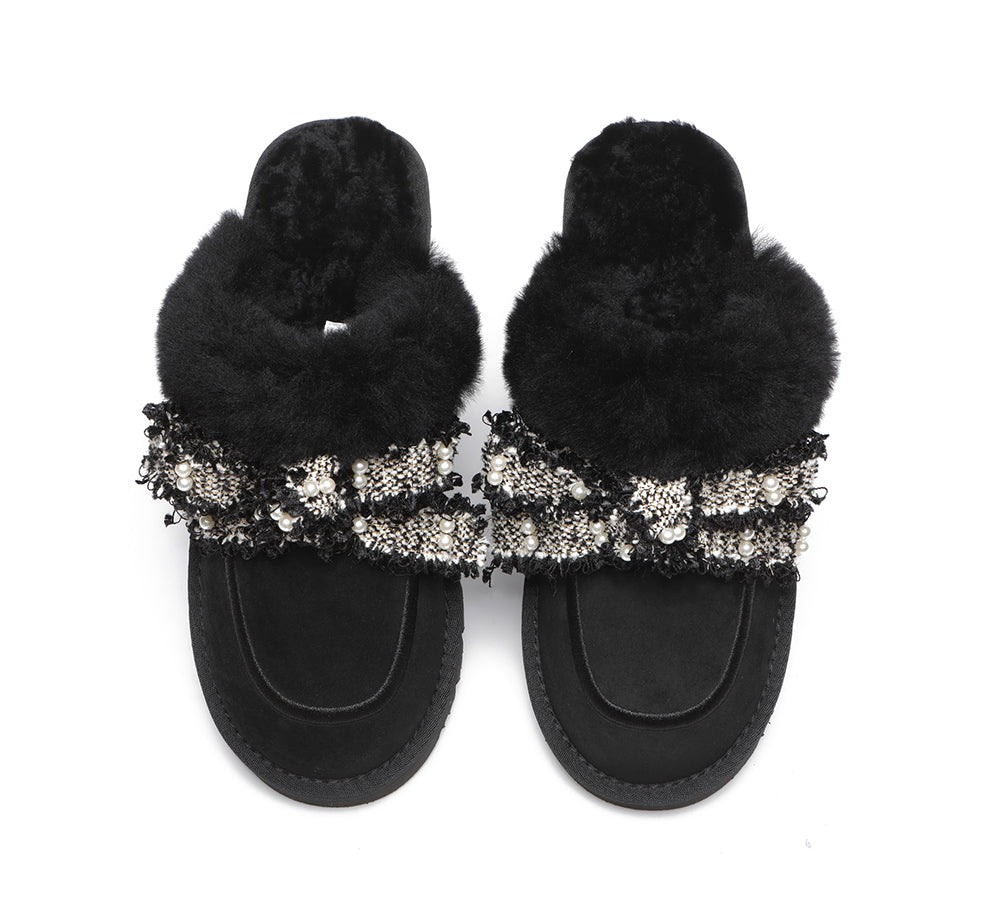 UGG Slippers - Premium Sheepskin Bow Slipper Women Barbra