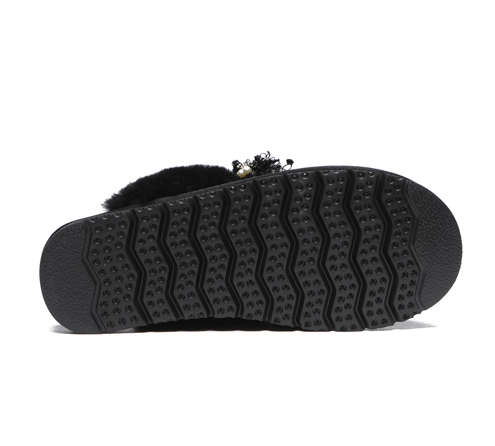 UGG Slippers - Premium Sheepskin Bow Slipper Women Barbra