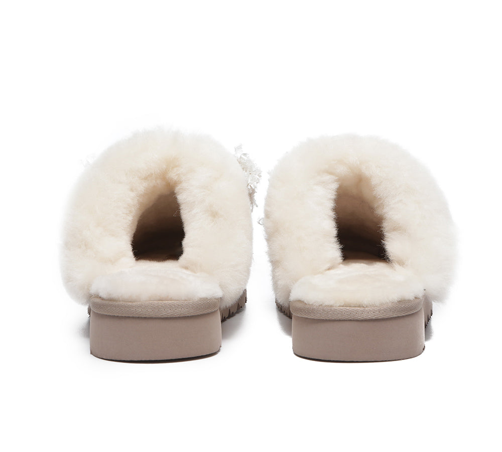 UGG Slippers - Premium Sheepskin Bow Slipper Women Barbra