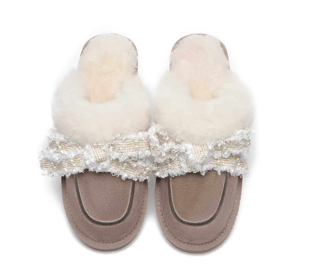 UGG Slippers - Premium Sheepskin Bow Slipper Women Barbra