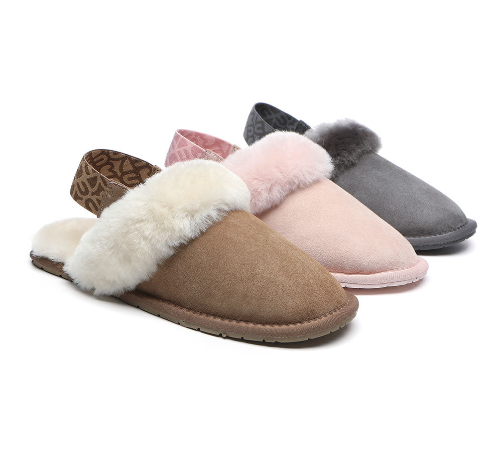Removable Strap Slingback Sheepskin Slippers Lonsdale Uggoutlet