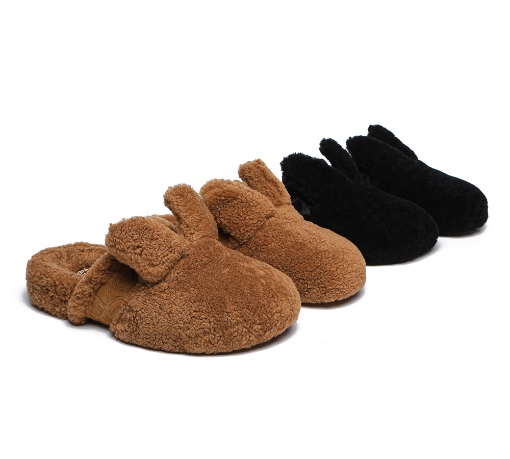 UGG Slippers - Sheepskin Wool Slippers Women Fluffy Bunny