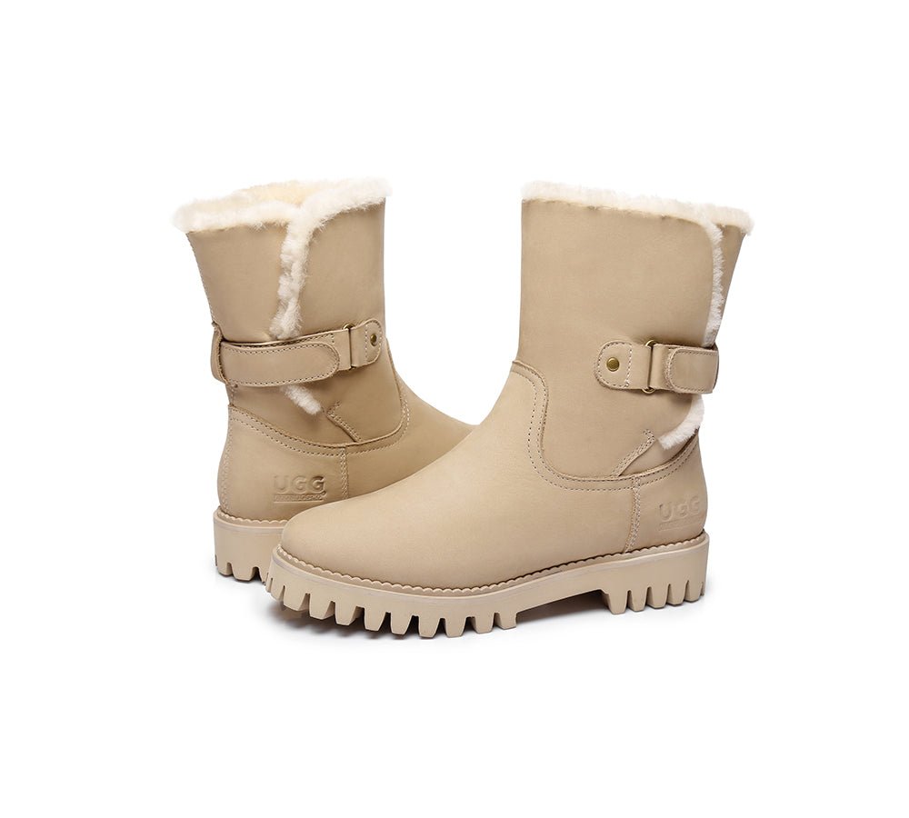 Urban UGG Boots Women Fashion Mid Calf Tina - UGG Boots - Sand - 35 - Uggoutlet