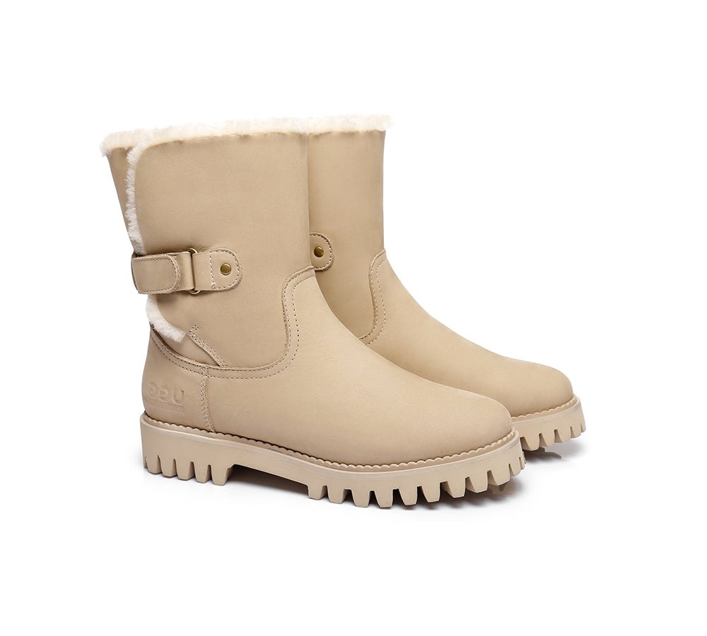 Urban UGG Boots Women Fashion Mid Calf Tina - UGG Boots - Sand - 35 - Uggoutlet