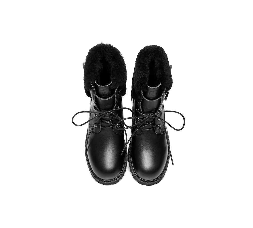Urban Women Boots Lace Up Fashion Martin - UGG Boots - Black - AU Ladies 4 / AU Men 2 / EU 35 - Uggoutlet