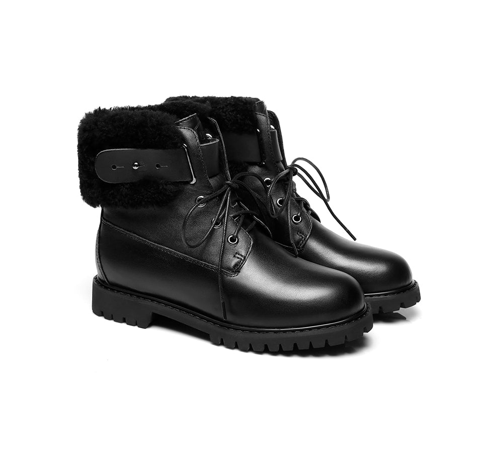 Urban Women Boots Lace Up Fashion Martin - UGG Boots - Black - AU Ladies 4 / AU Men 2 / EU 35 - Uggoutlet