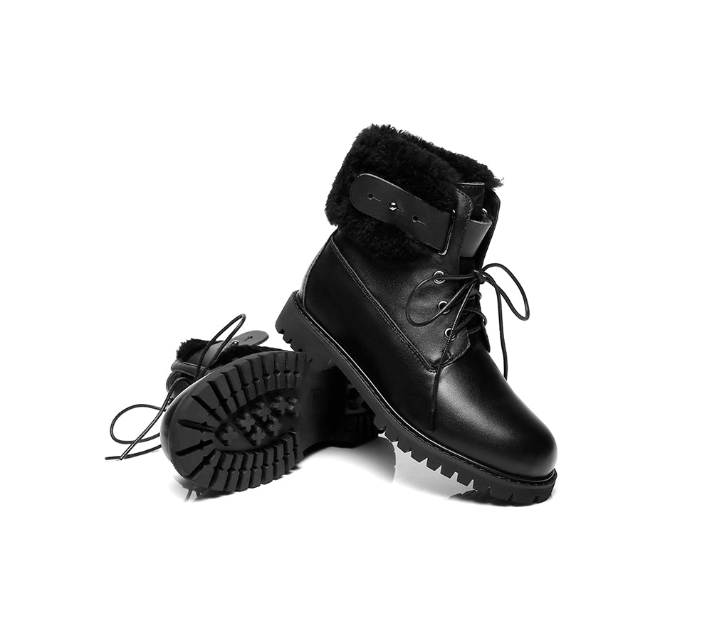 Urban Women Boots Lace Up Fashion Martin - UGG Boots - Black - AU Ladies 4 / AU Men 2 / EU 35 - Uggoutlet