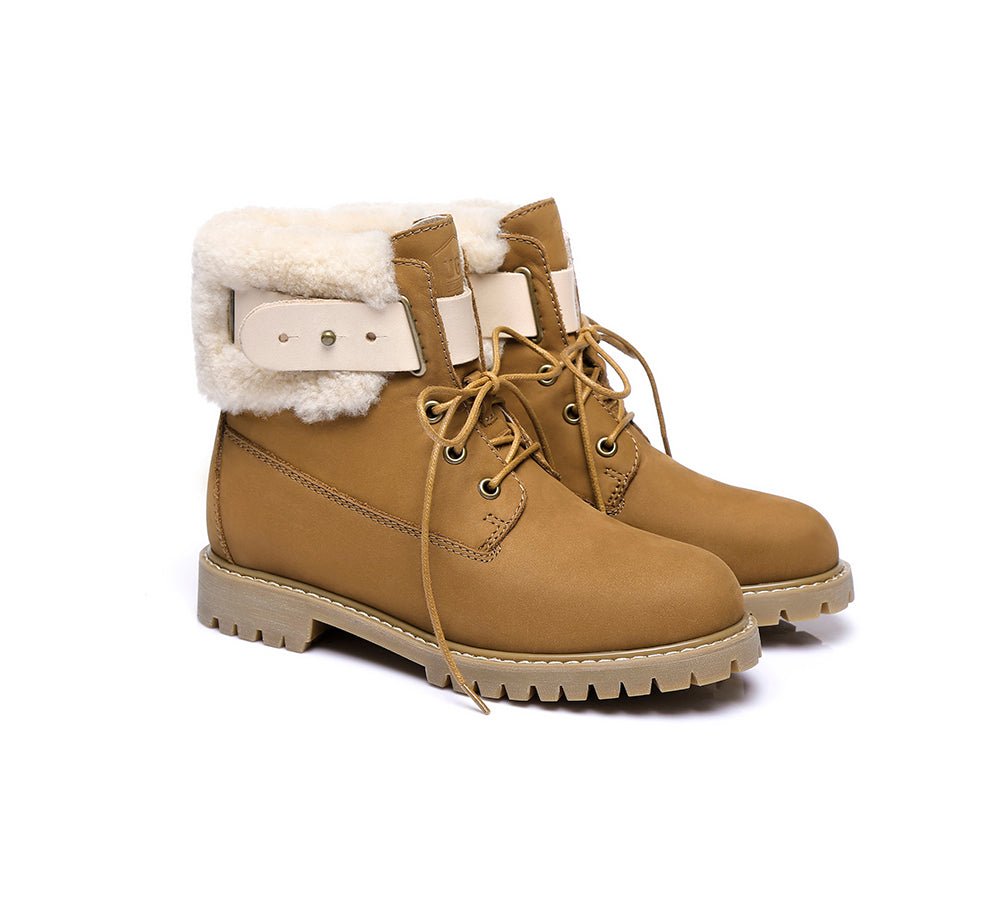 Urban Women Boots Lace Up Fashion Martin - UGG Boots - Chestnut - AU Ladies 4 / AU Men 2 / EU 35 - Uggoutlet