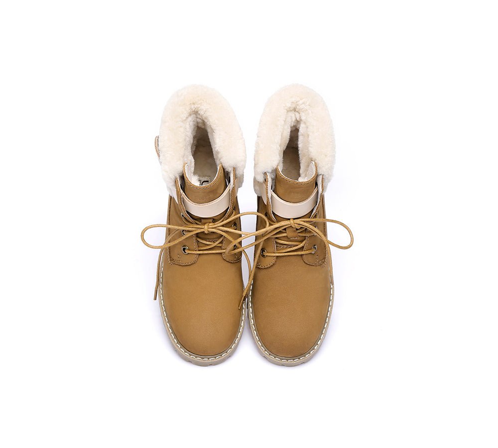 Urban Women Boots Lace Up Fashion Martin - UGG Boots - Chestnut - AU Ladies 4 / AU Men 2 / EU 35 - Uggoutlet