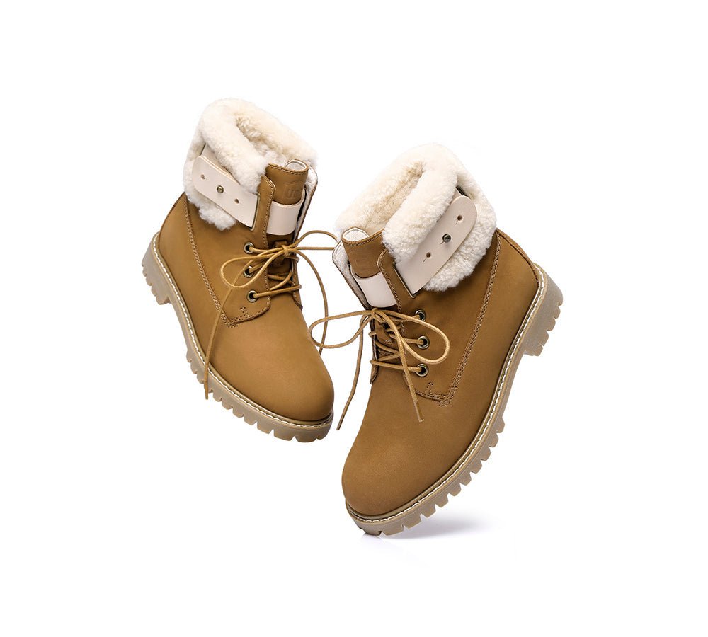 Urban Women Boots Lace Up Fashion Martin - UGG Boots - Chestnut - AU Ladies 4 / AU Men 2 / EU 35 - Uggoutlet