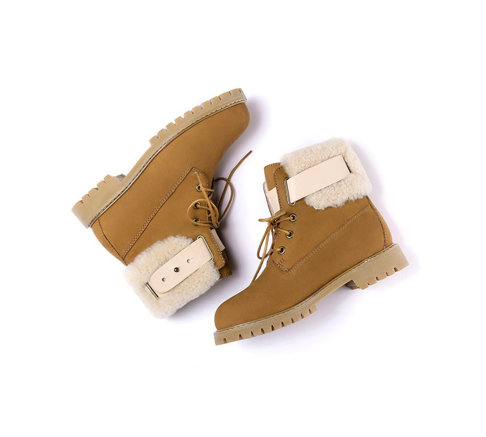 Urban Women Boots Lace Up Fashion Martin - UGG Boots - Chestnut - AU Ladies 4 / AU Men 2 / EU 35 - Uggoutlet