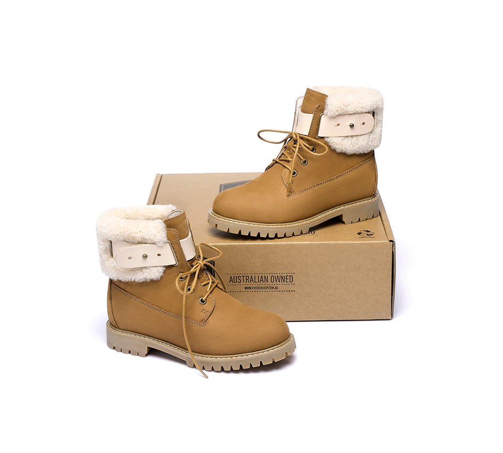 Urban Women Boots Lace Up Fashion Martin - UGG Boots - Chestnut - AU Ladies 4 / AU Men 2 / EU 35 - Uggoutlet