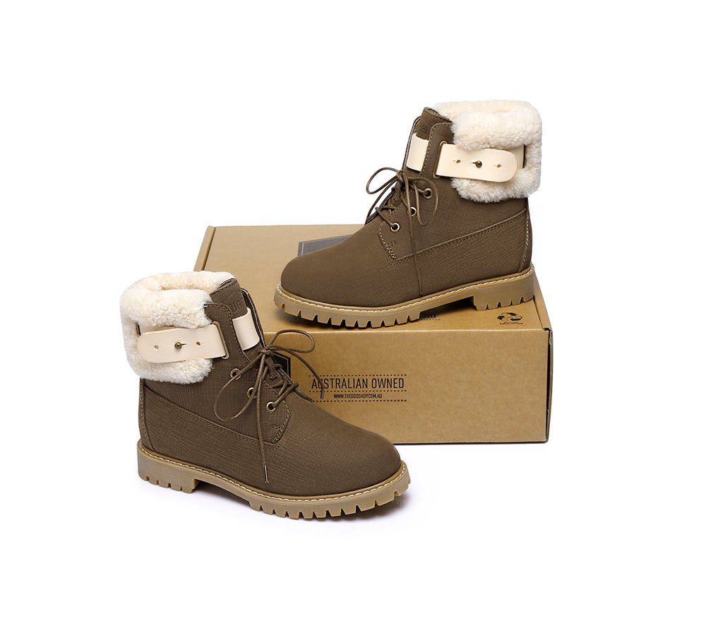 Urban Women Boots Lace Up Fashion Martin - UGG Boots - Chocolate - AU Ladies 4 / AU Men 2 / EU 35 - Uggoutlet