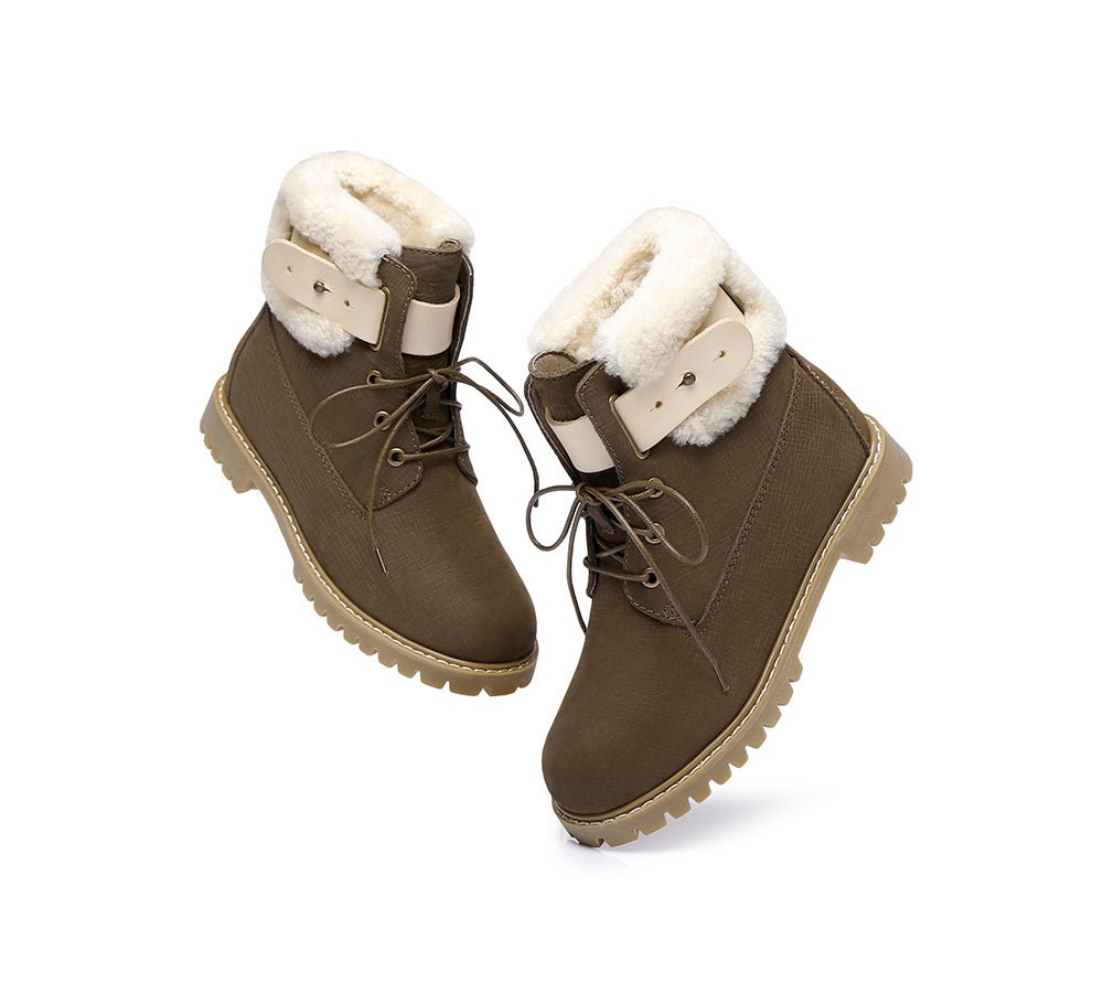 Urban Women Boots Lace Up Fashion Martin - UGG Boots - Chocolate - AU Ladies 4 / AU Men 2 / EU 35 - Uggoutlet
