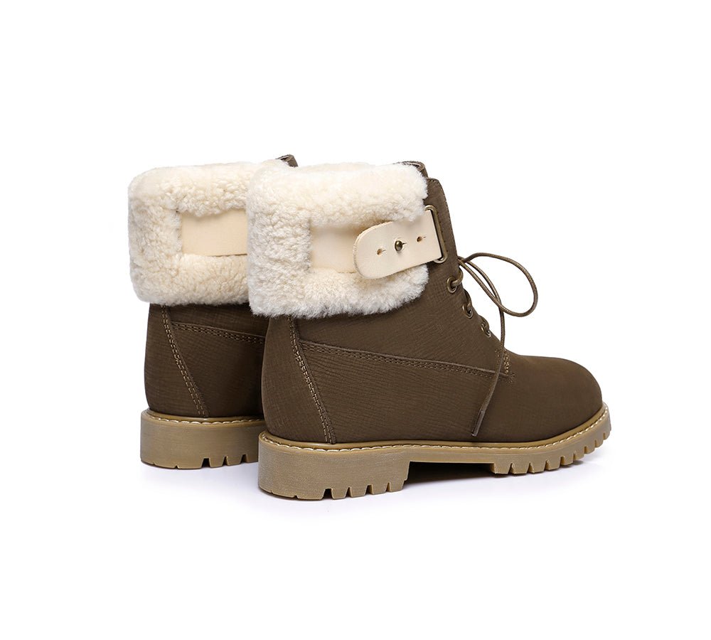 Urban Women Boots Lace Up Fashion Martin - UGG Boots - Chocolate - AU Ladies 4 / AU Men 2 / EU 35 - Uggoutlet