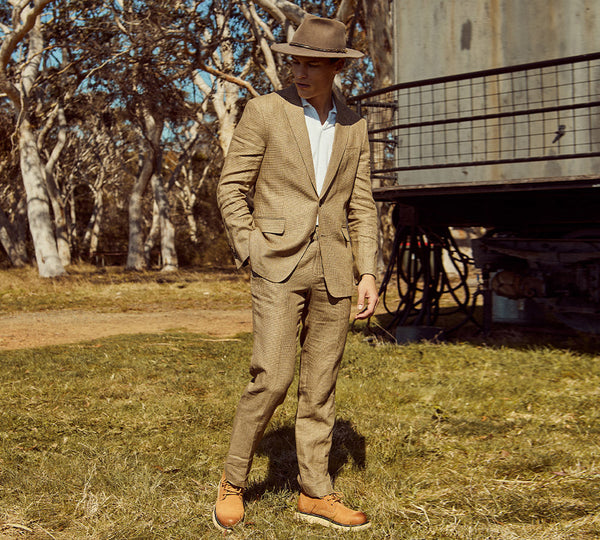 EVERAU® Men Boots Leather Lace Up Casual Shoes Kaarlo EVERAU