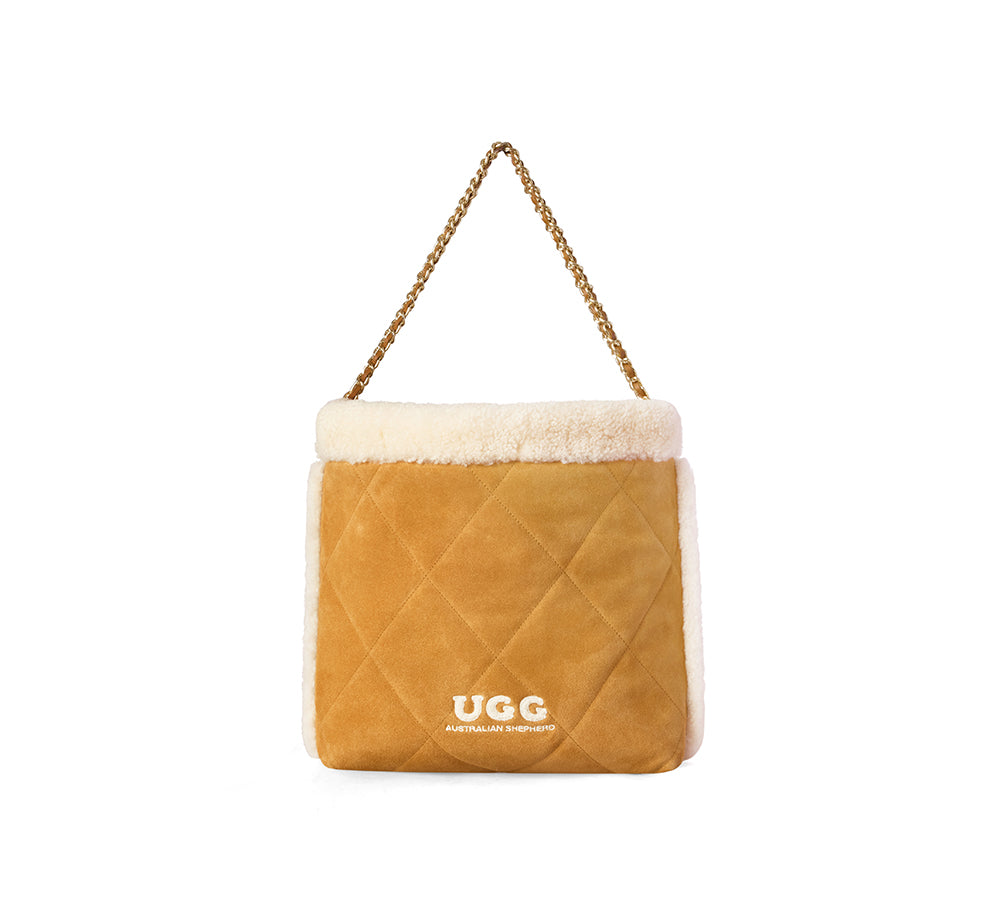 Women Suede Shearling Over Shoulder Tote Bag Diana – Ever UGG Outlet