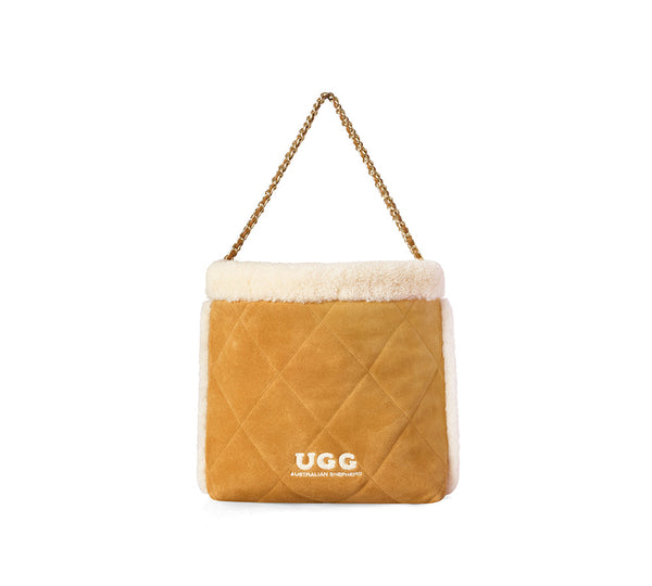 AUSTRALIAN SHEPHERD® Suede Shearling Tote Bag Over Shoulder Diana UGG AUSTRALIAN SHEPHERD