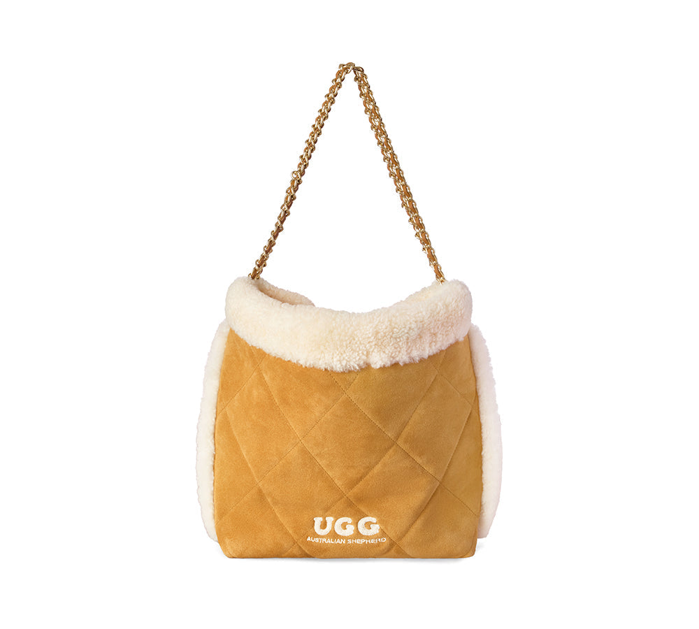 Women Suede Shearling Over Shoulder Tote Bag Diana – Ever UGG Outlet