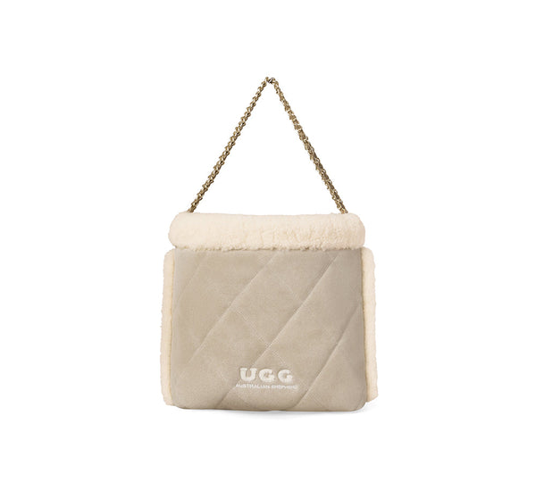 AUSTRALIAN SHEPHERD® Suede Shearling Tote Bag Over Shoulder Diana UGG AUSTRALIAN SHEPHERD