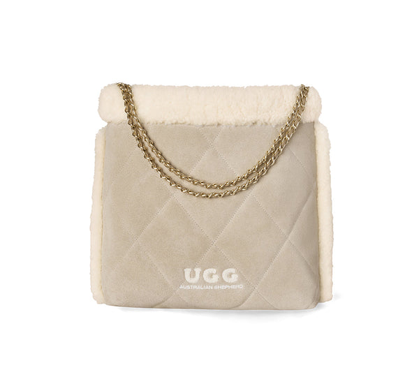 AUSTRALIAN SHEPHERD® Suede Shearling Tote Bag Over Shoulder Diana UGG AUSTRALIAN SHEPHERD