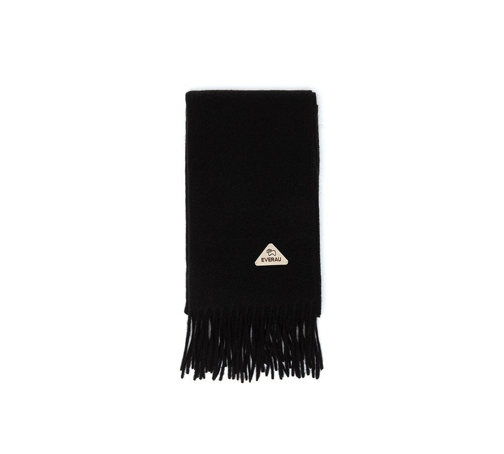 100% Wool Plain Scarf Eva - scarf - Black - One Size - Uggoutlet