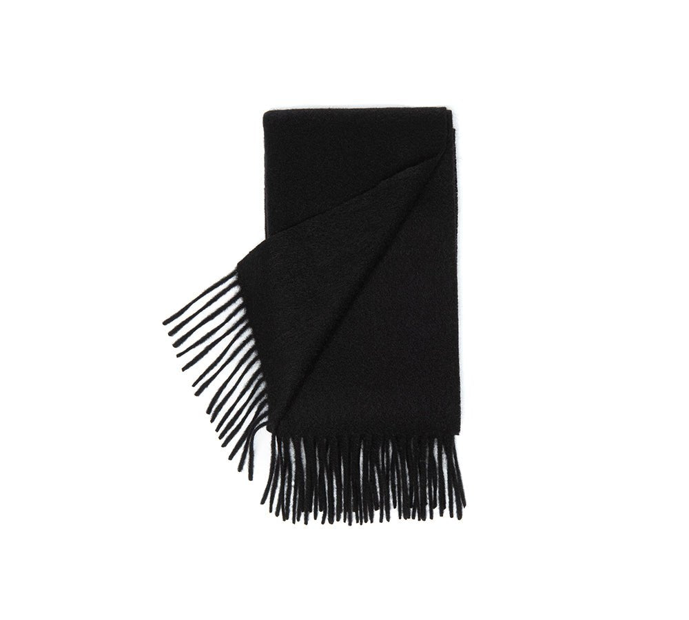 100% Wool Plain Scarf Eva - scarf - Black - One Size - Uggoutlet