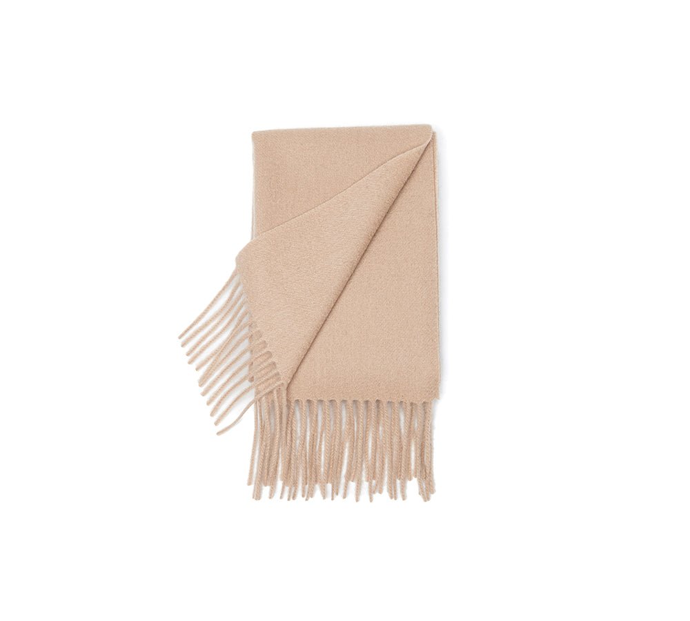 100% Wool Plain Scarf Eva - scarf - Camel - One Size - Uggoutlet