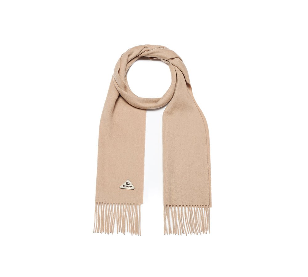 100% Wool Plain Scarf Eva - scarf - Camel - One Size - Uggoutlet