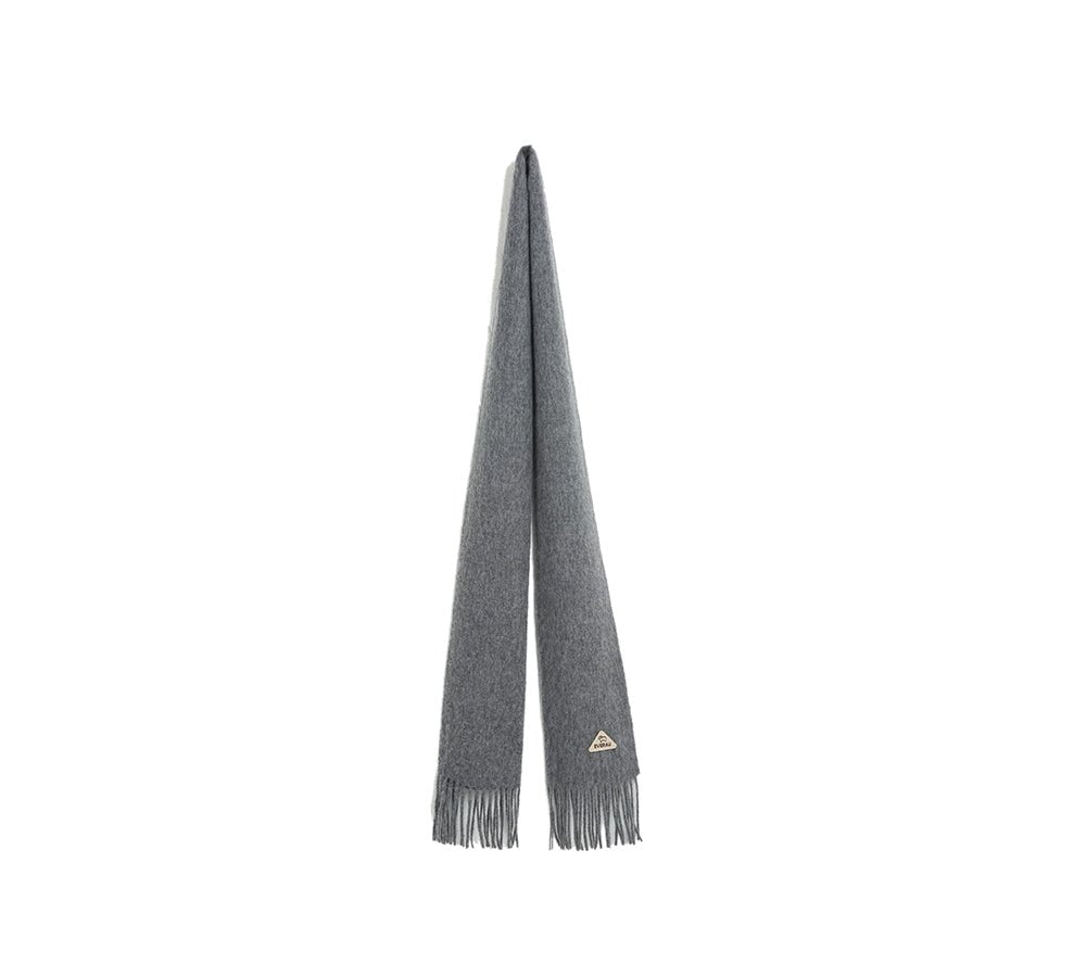 100% Wool Plain Scarf Eva - scarf - Grey - One Size - Uggoutlet