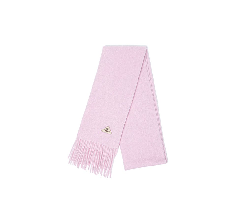 100% Wool Plain Scarf Eva - scarf - Pink - One Size - Uggoutlet