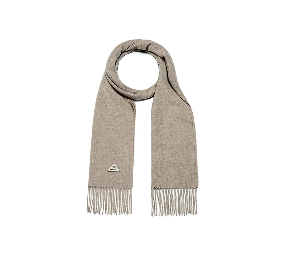 100% Wool Plain Scarf Eva - scarf - Umber - One Size - Uggoutlet
