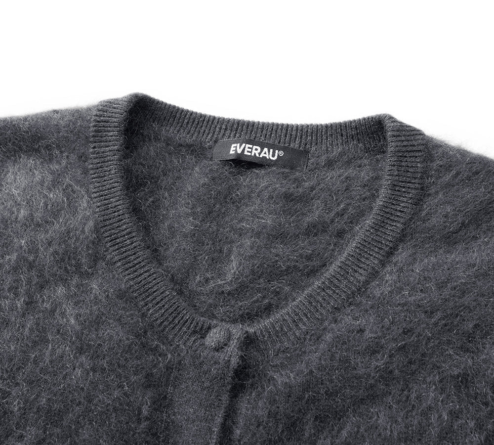 EVERAU® Yak Wool Knit Cardigan Cashmere Blend Loose Fit Morra EVERAU