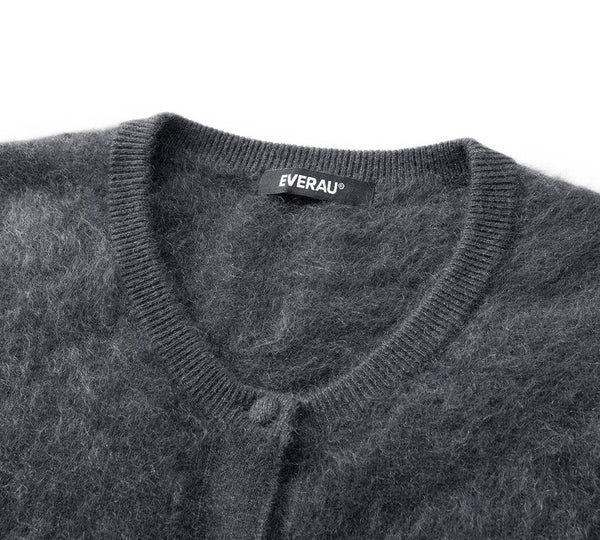 EVERAU® Yak Wool Knit Cardigan Cashmere Blend Loose Fit Morra EVERAU