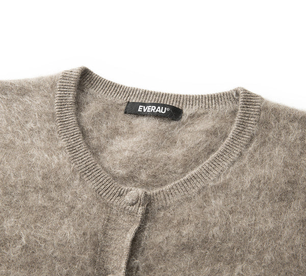 EVERAU® Yak Wool Knit Cardigan Cashmere Blend Loose Fit Morra EVERAU
