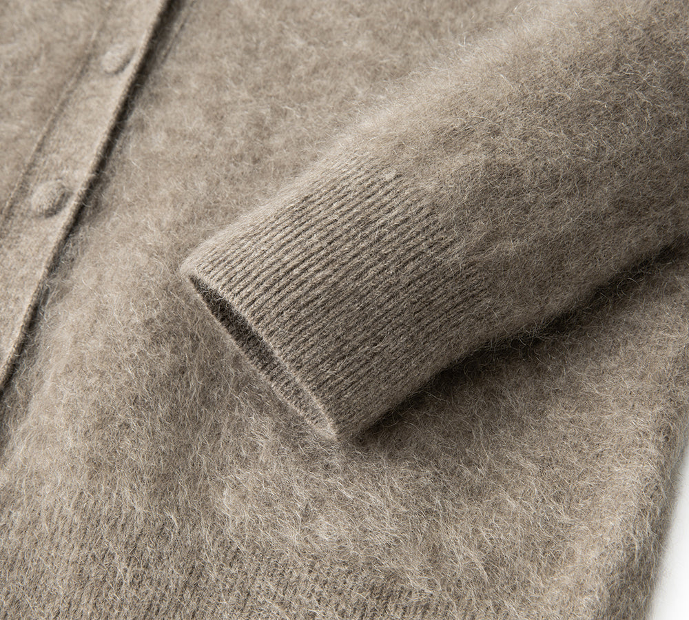 EVERAU® Yak Wool Knit Cardigan Cashmere Blend Loose Fit Morra EVERAU