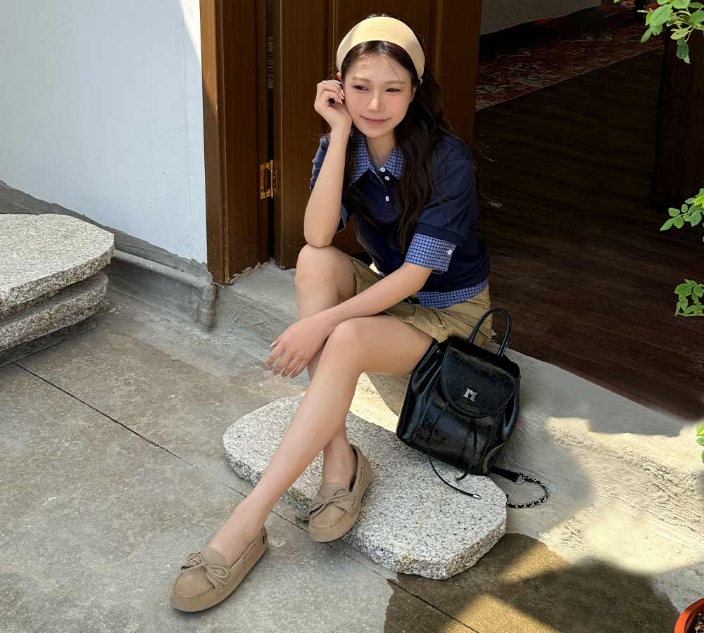 EVERAU® Women Leather Bow Casual Loafers Summer Moccasins Monty EVERAU