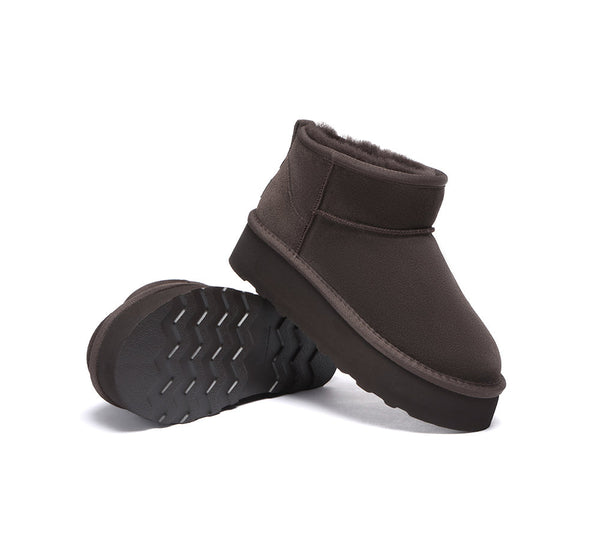 UGG Ultra Mini Platform Boots Sheepskin Wool Thick Bottom Boots Ronnie