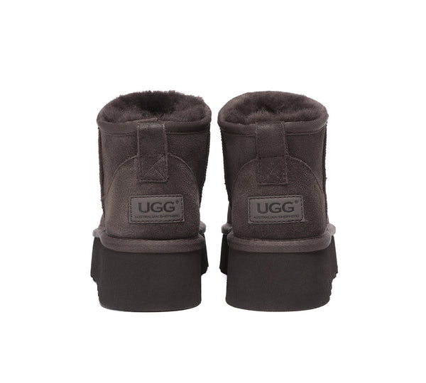 UGG Ultra Mini Platform Boots Sheepskin Wool Thick Bottom Boots Ronnie