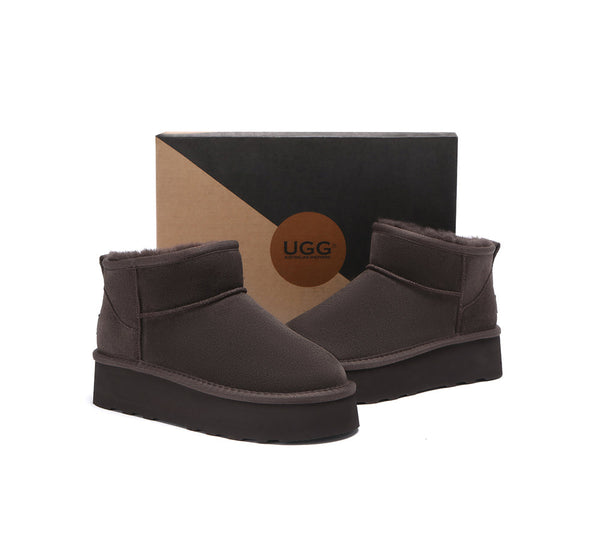 UGG Ultra Mini Platform Boots Sheepskin Wool Thick Bottom Boots Ronnie