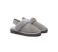 EVERAU® UGG Slippers Women Sheepskin Wool Removable Strap Slingback Corduroy - UGG EXPRESS