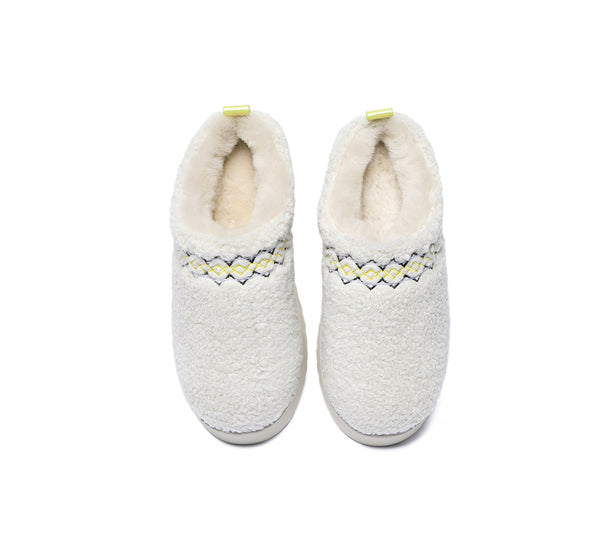 EVERAU® UGG Slippers Sheepskin Wool Plush Ankle Platform Madge - UGG EXPRESS