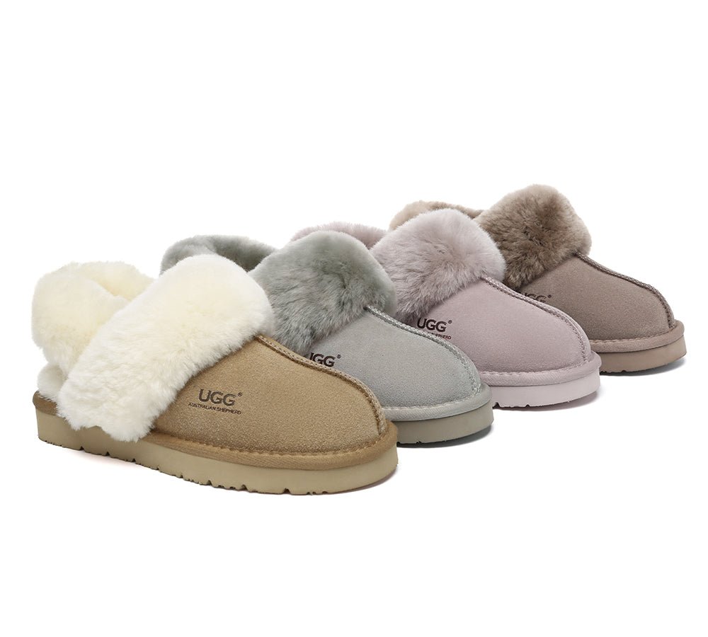3 - Way Style UGG Women Slippers Removable Wool Strap Slingback Muffin Fluffy - UGG Slippers - Chestnut - AU Ladies 4 / AU Men 2 / EU 35 - Uggoutlet