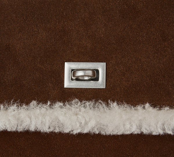 AUSTRALIAN SHEPHERD® Women Fluffy Wool Adjustable Strap Over Shoulder Tote Bag Duwel UGG AUSTRALIAN SHEPHERD